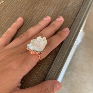 AURA QUARTZ CLUSTER RING SZ 9